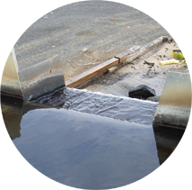 Water flowing through a trapezoidal weir